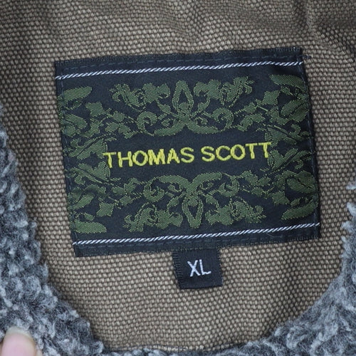 Thomas Scott Men's Brown XL Workwear Jacket Faux Fur Collar