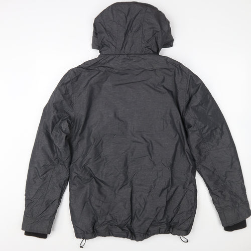 Tu Men's Grey Hooded Puffer Jacket Size S Regular Fit Winter Coat