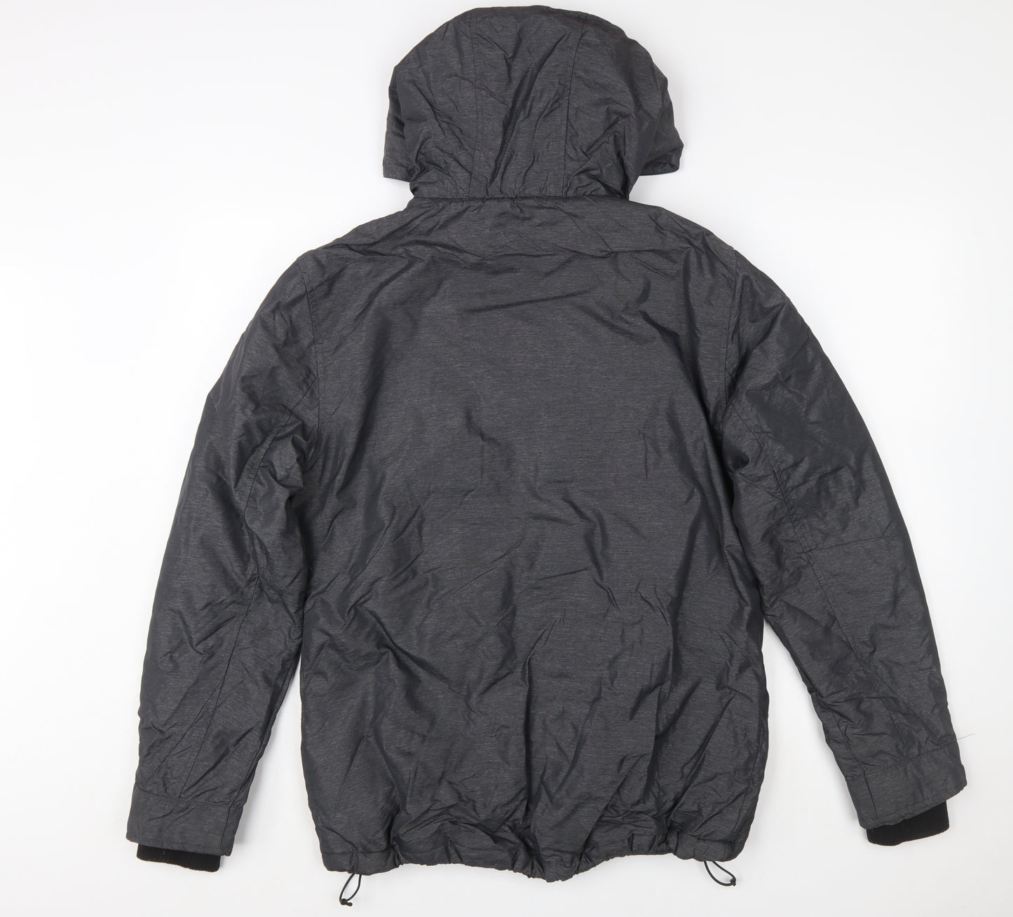 Tu Men's Grey Hooded Puffer Jacket Size S Regular Fit Winter Coat