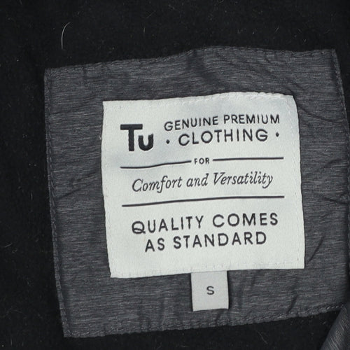 Tu Men's Grey Hooded Puffer Jacket Size S Regular Fit Winter Coat