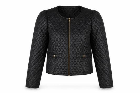 Front view of Miss Selfridge Women Black Quilted Short Jacket, size 10