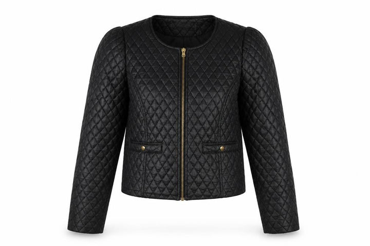 Miss Selfridge Women Black Quilted Short Jacket Size 10