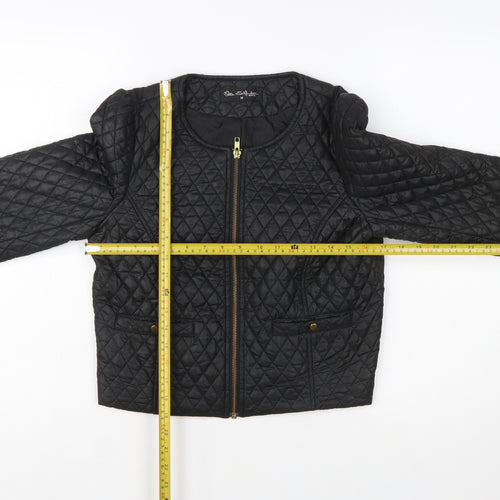 Miss Selfridge Women Black Quilted Short Jacket Size 10