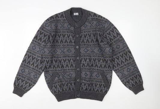 Simons Men's Grey Alpaca Wool Blend Button Cardigan L