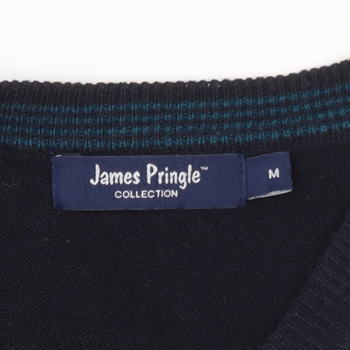 James Pringle Men's Black Acrylic V-Neck Sleeveless Knit Vest M