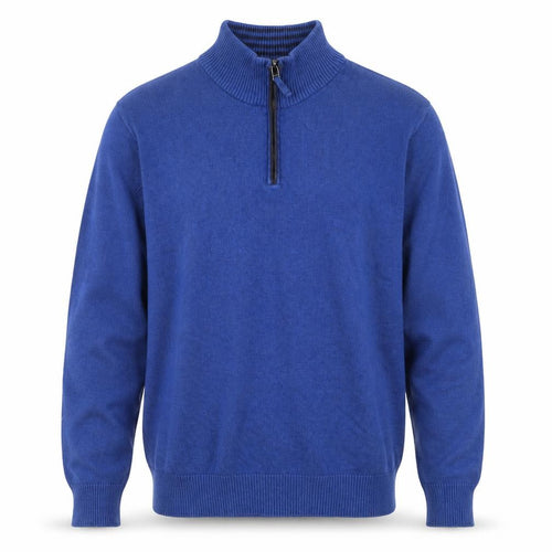 Maine New England Men's Blue Cotton Half Zip Jumper L