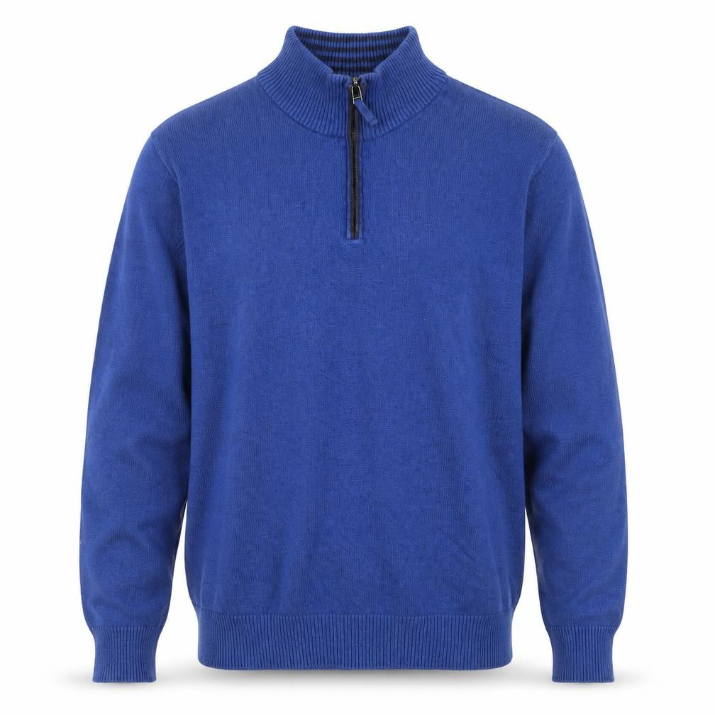 Maine New England Men's Blue Cotton Half Zip Jumper L