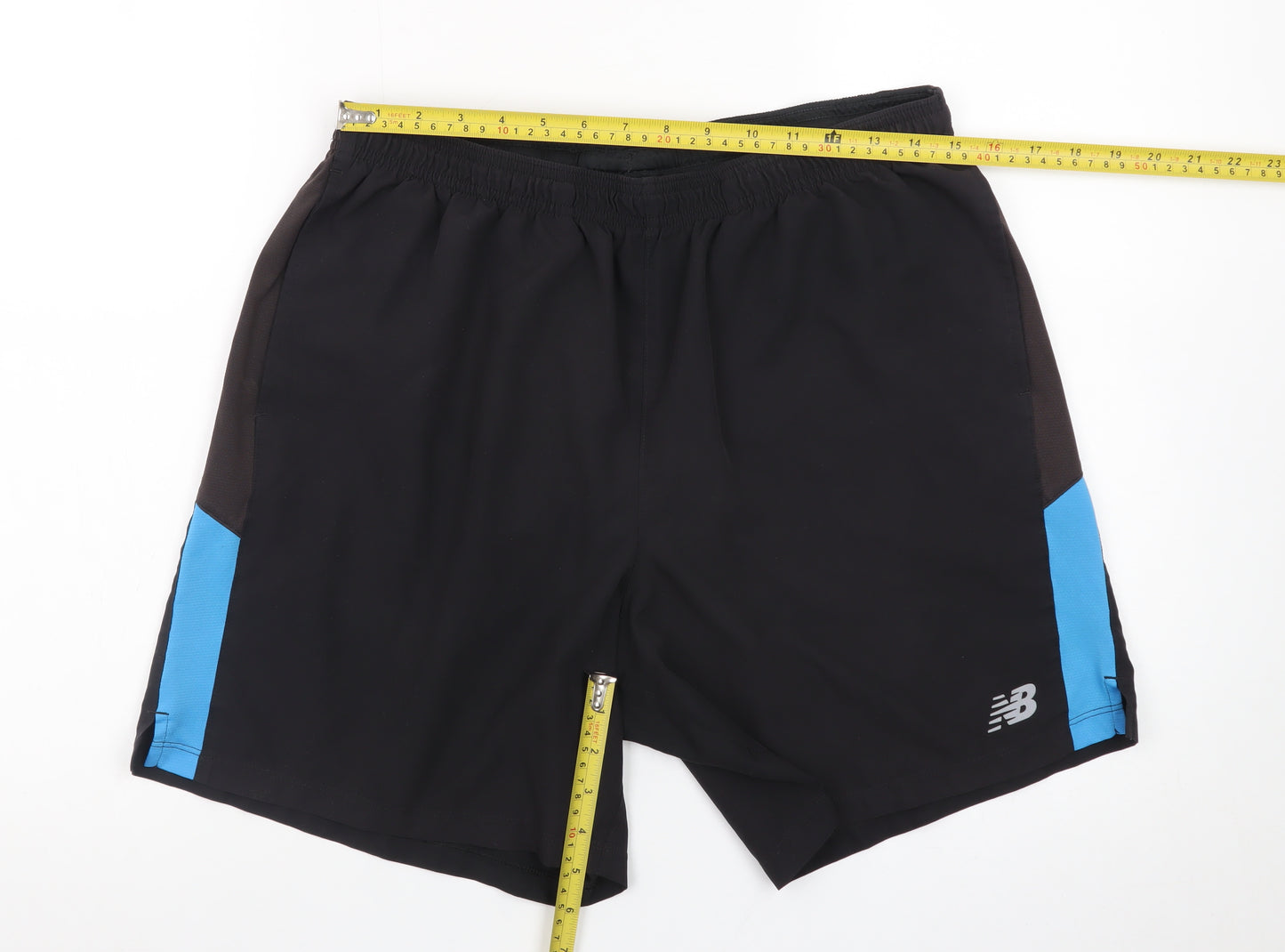 New Balance Men Black L Athletic Running Shorts Quick Dry