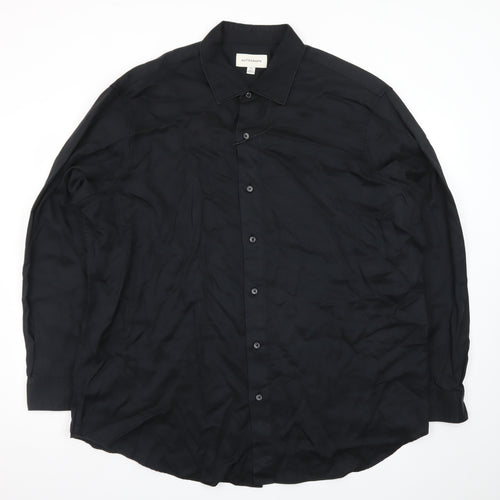 Marks and Spencer Autograph Men's Black 3XL Lyocell Long Sleeve Button-Up Shirt