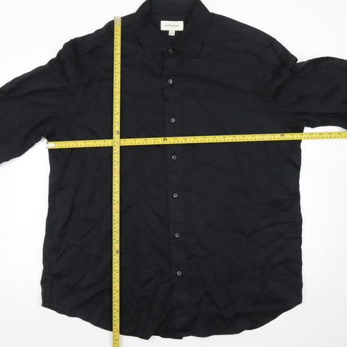 Marks and Spencer Autograph Men's Black 3XL Lyocell Long Sleeve Button-Up Shirt