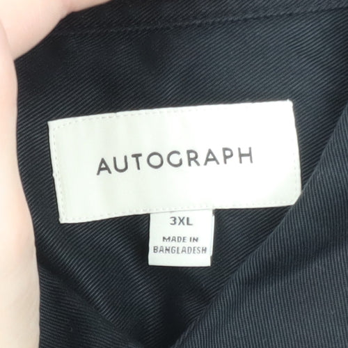 Marks and Spencer Autograph Men's Black 3XL Lyocell Long Sleeve Button-Up Shirt