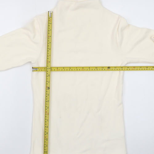 Marks and Spencer Women Ivory Heatgen High Neck Jumper Size 12