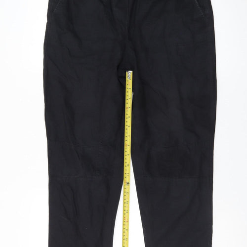 Marks and Spencer Women's Black Cotton Cargo Trousers Size 12