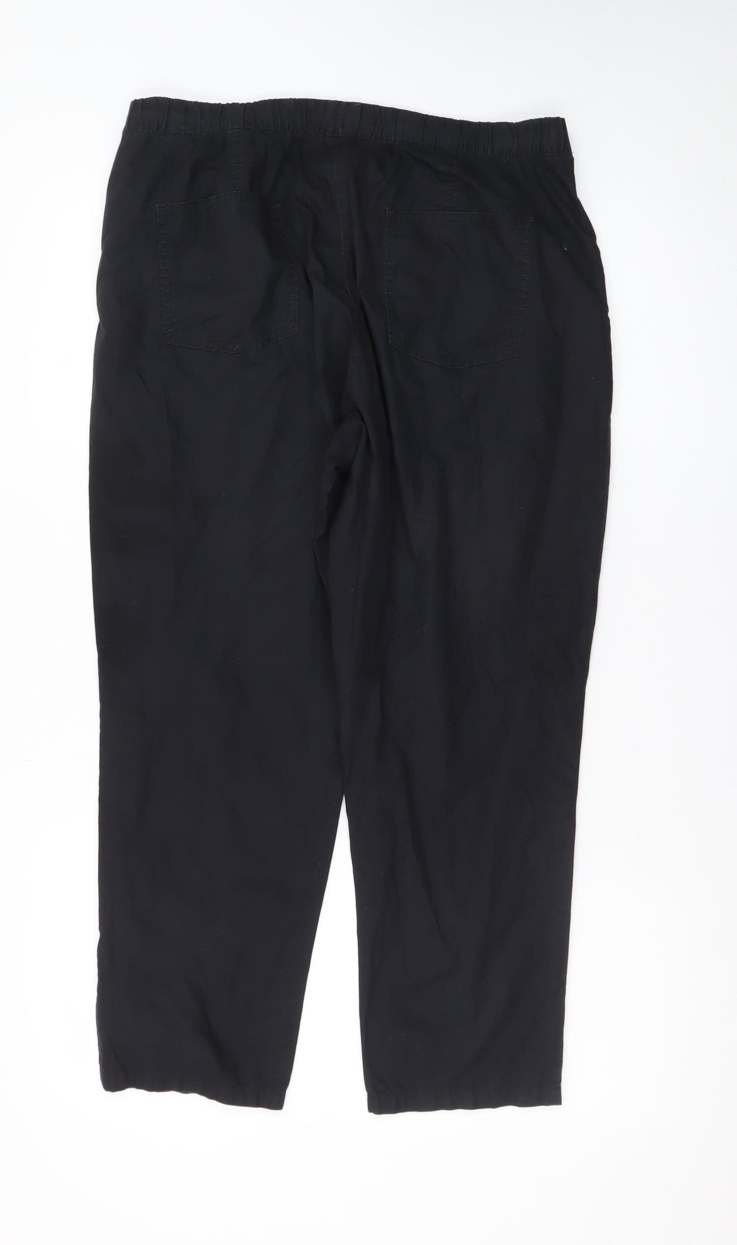 Marks and Spencer Women's Black Cotton Cargo Trousers Size 12