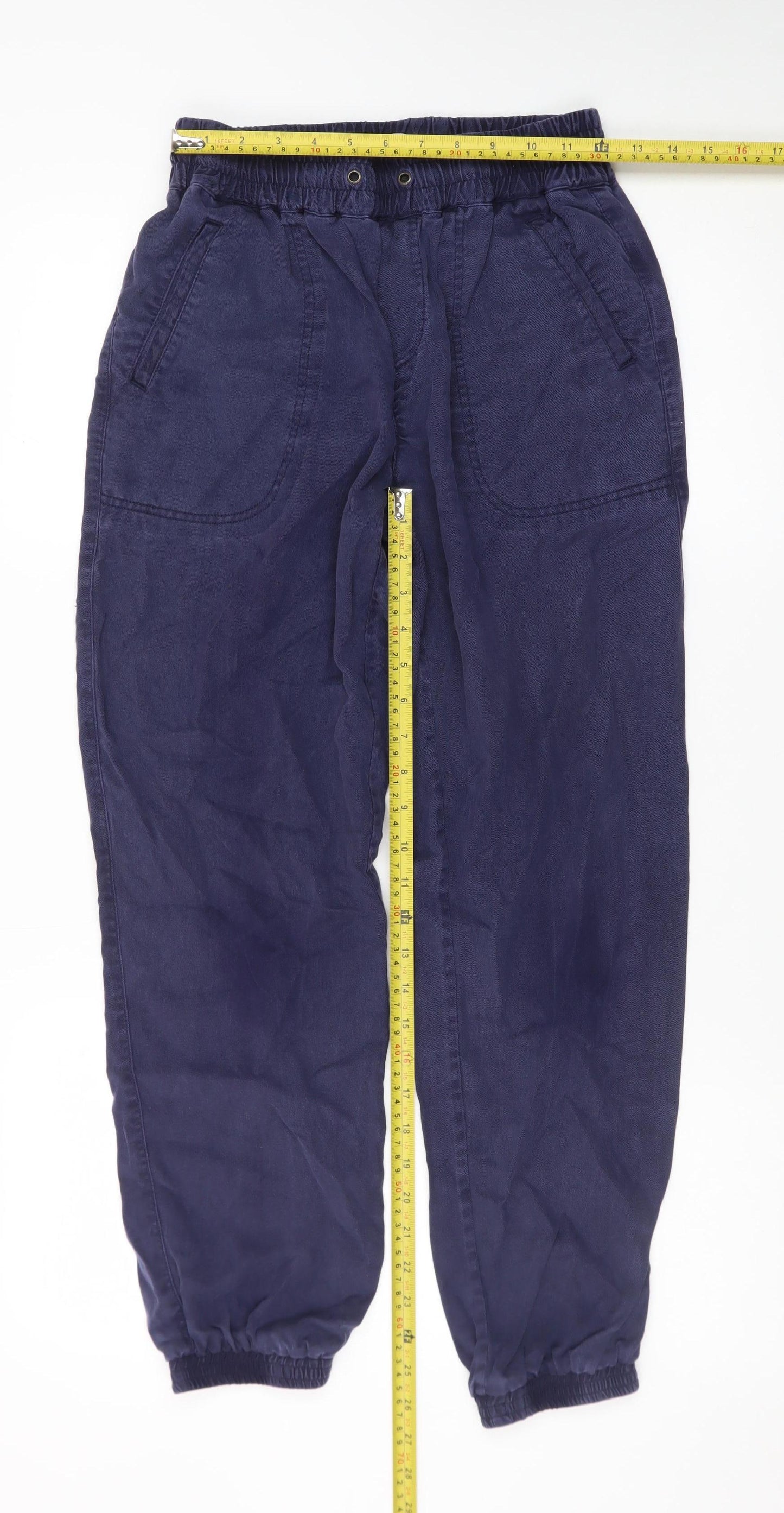 Fat Face Womens Blue Cotton Jogger Trousers Size 8