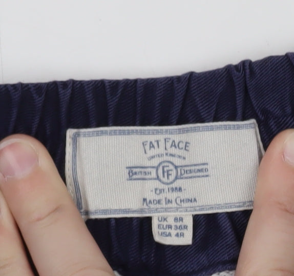 Fat Face Womens Blue Cotton Jogger Trousers Size 8