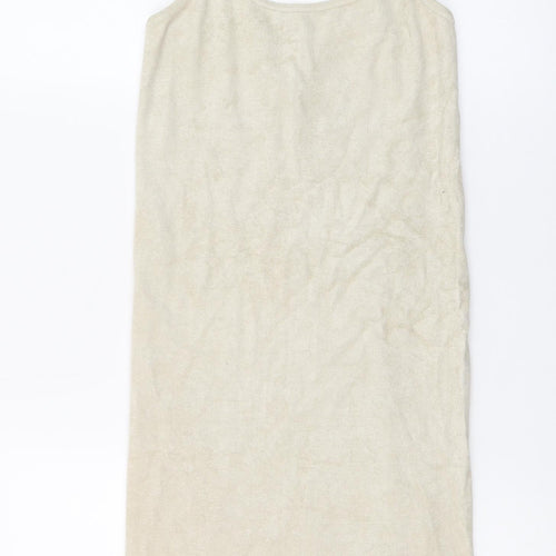 Zara Women Beige XS Slip Dress Sleeveless Knit Viscose Blend