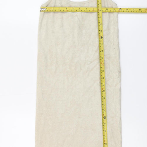 Zara Women Beige XS Slip Dress Sleeveless Knit Viscose Blend
