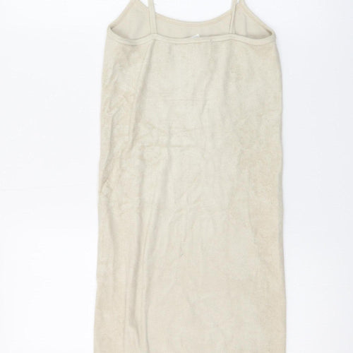 Zara Women Beige XS Slip Dress Sleeveless Knit Viscose Blend