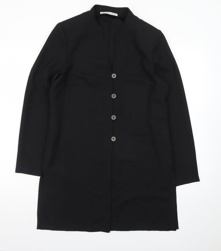 Jacques Vert Women Black Size 10 Long Sleeve Blazer Coat