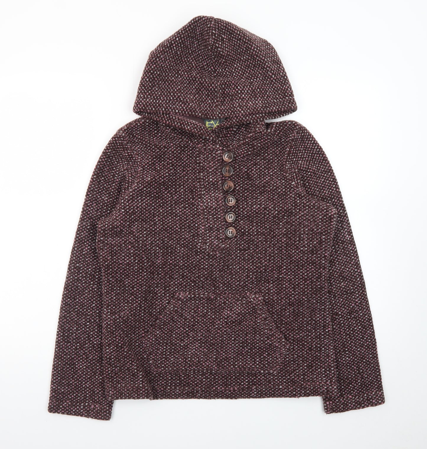 Next Women’s Purple Hooded Henley Knit Jumper Size 12