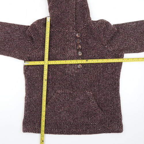 Next Women’s Purple Hooded Henley Knit Jumper Size 12