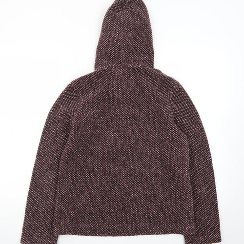 Next Women’s Purple Hooded Henley Knit Jumper Size 12