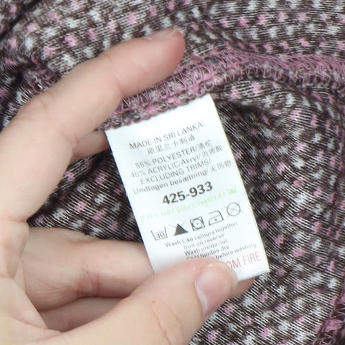 Next Women’s Purple Hooded Henley Knit Jumper Size 12