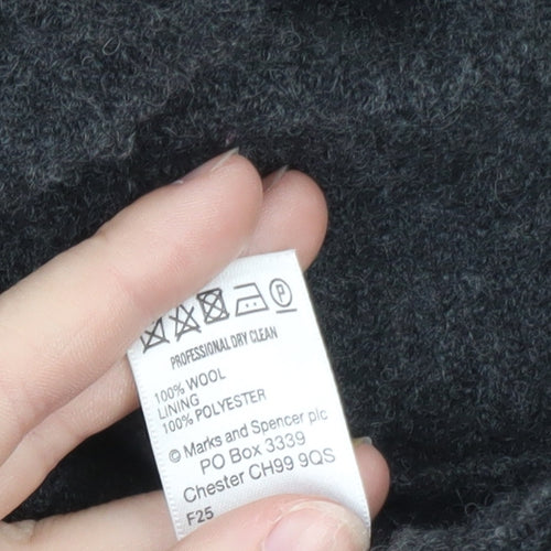 Marks and Spencer Women Grey Wool Ruffle Belted Sleeveless Vest Jumper Size 14