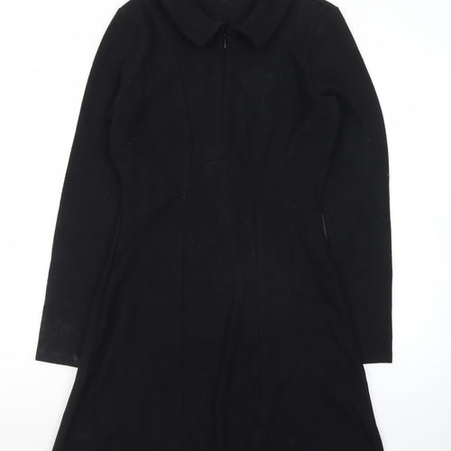 Marks and Spencer Women’s Black Fit & Flare Collared Knee Length Dress Size 8