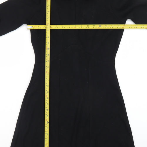 Marks and Spencer Women’s Black Fit & Flare Collared Knee Length Dress Size 8