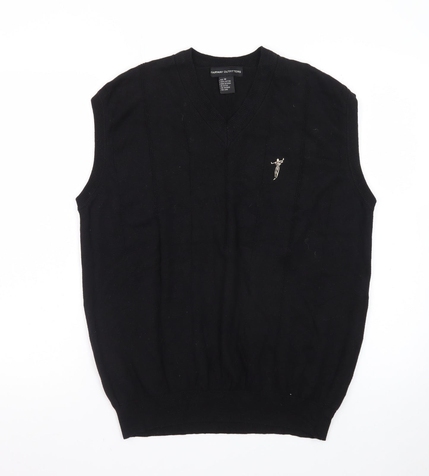 Fairway Outfitters Men's Black Cotton Golf Vest Jumper M Regular Fit