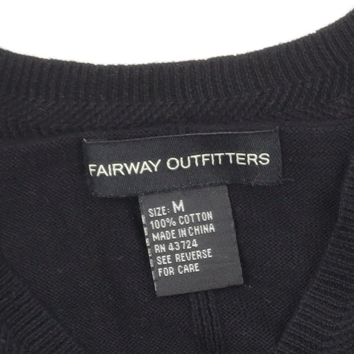 Fairway Outfitters Men's Black Cotton Golf Vest Jumper M Regular Fit