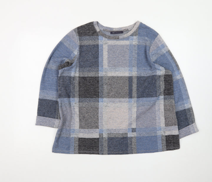Marks and Spencer Womens Multicoloured Check Knit Pullover Jumper Size 18
