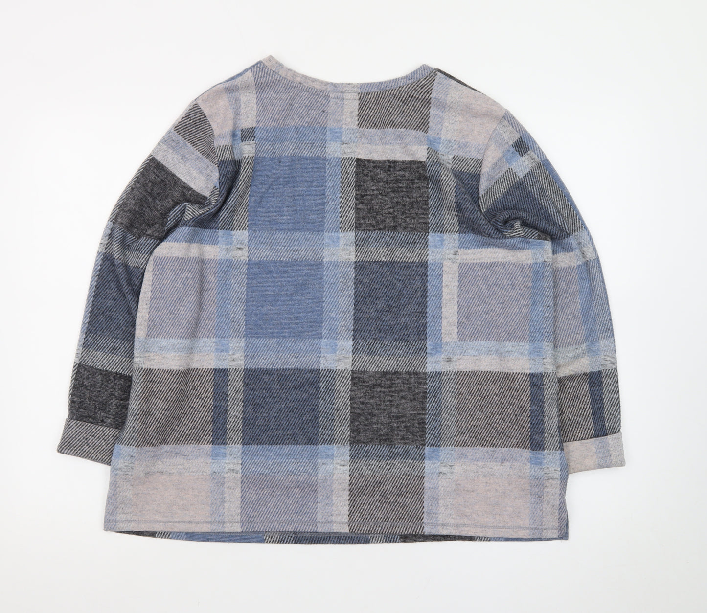 Marks and Spencer Womens Multicoloured Check Knit Pullover Jumper Size 18