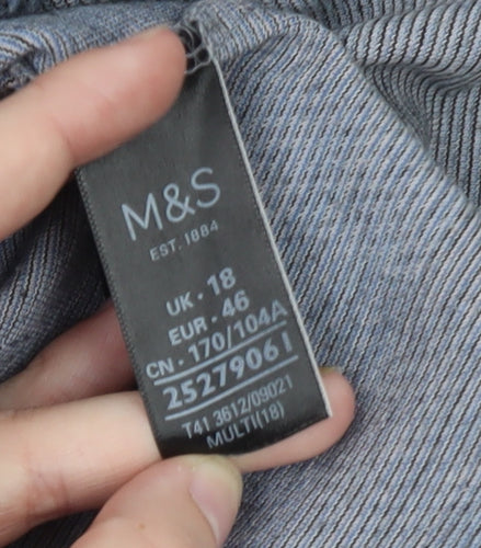 Marks and Spencer Womens Multicoloured Check Knit Pullover Jumper Size 18