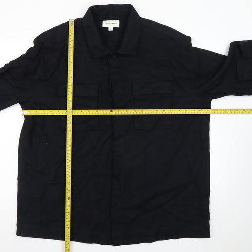 Marks and Spencer Autograph Men’s Black 2XL Cotton Button-Up Shirt