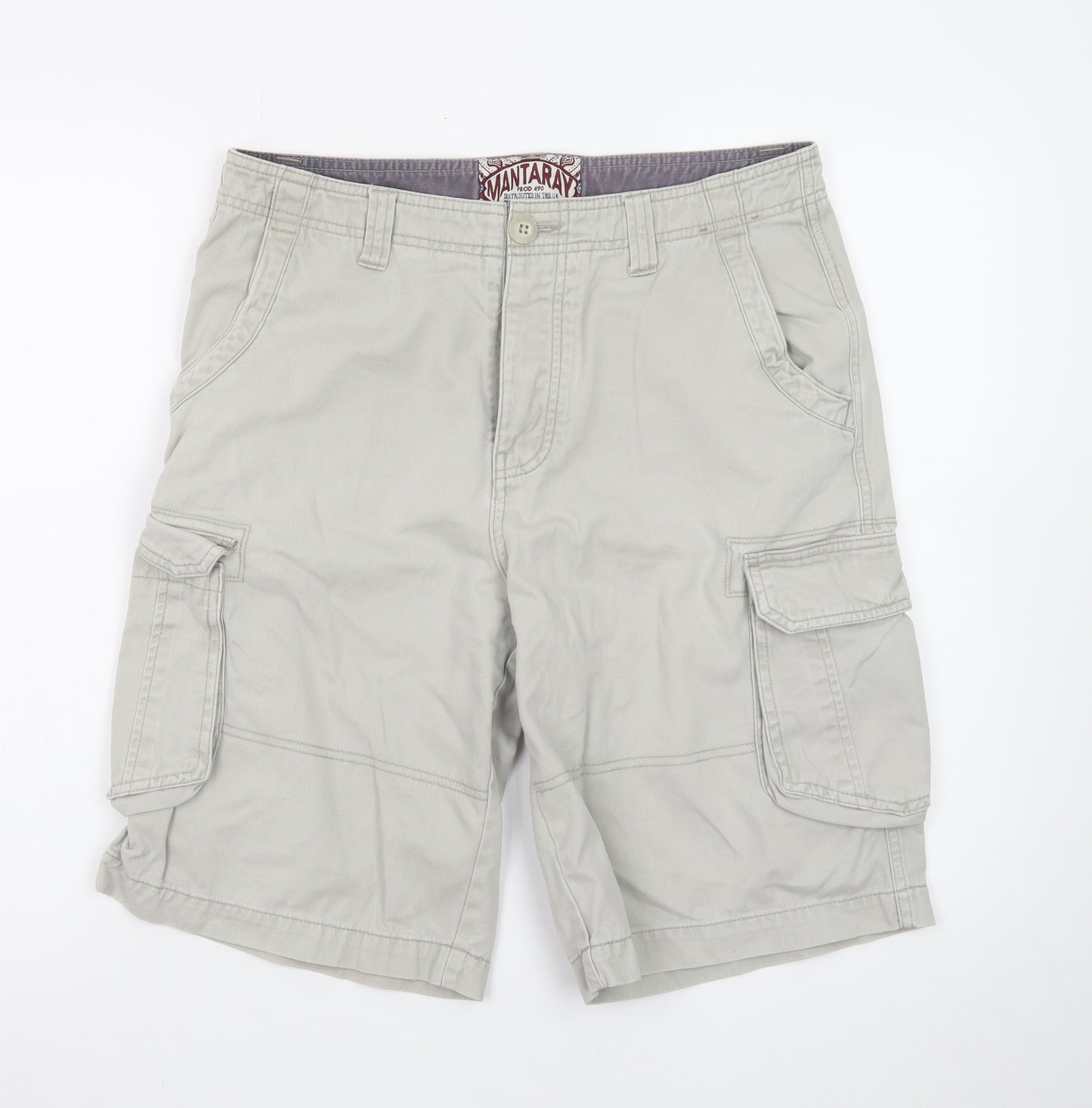 Mantaray Men's Beige Cargo Shorts Size 32 Regular Fit Casual