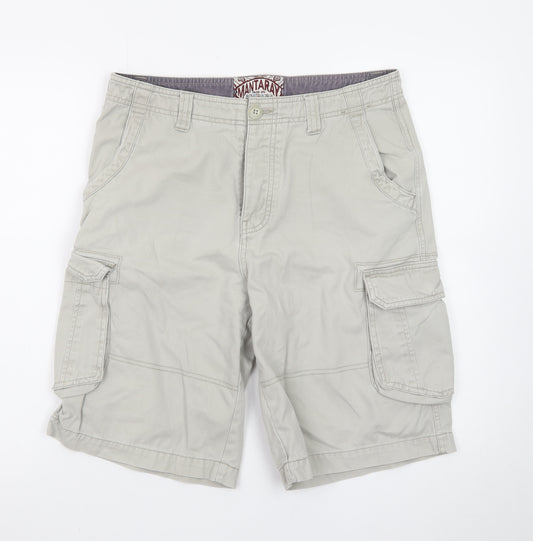 Mantaray Men's Beige Cargo Shorts Size 32 Regular Fit Casual