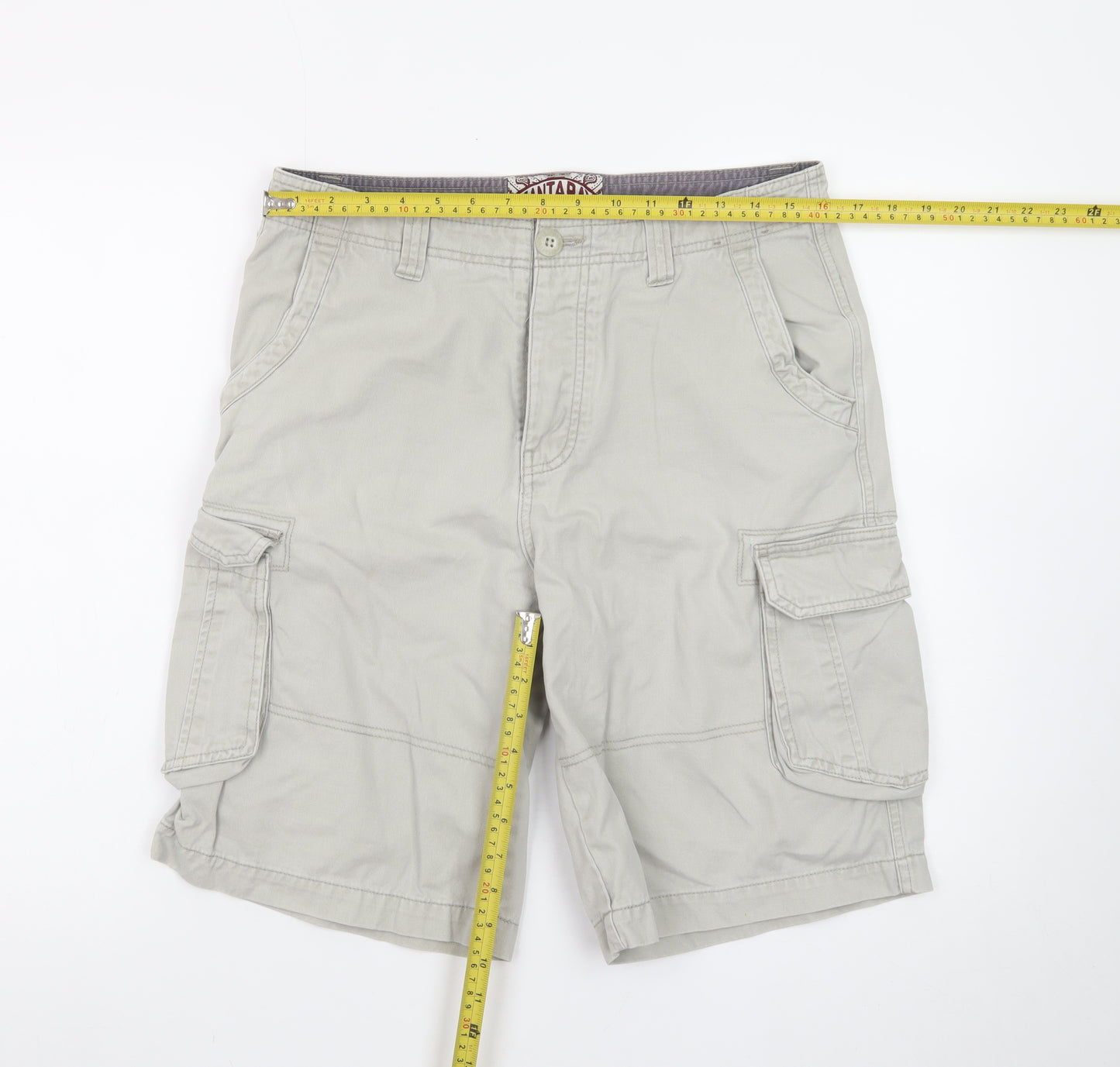 Mantaray Men's Beige Cargo Shorts Size 32 Regular Fit Casual
