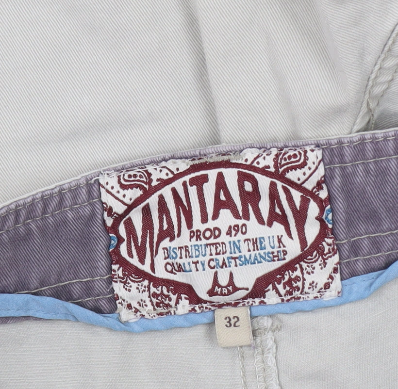 Mantaray Men's Beige Cargo Shorts Size 32 Regular Fit Casual