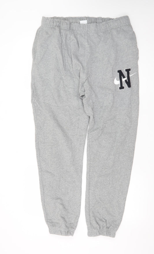 Nike Men's Grey Jogger Sweatpants L Logo Sportswear