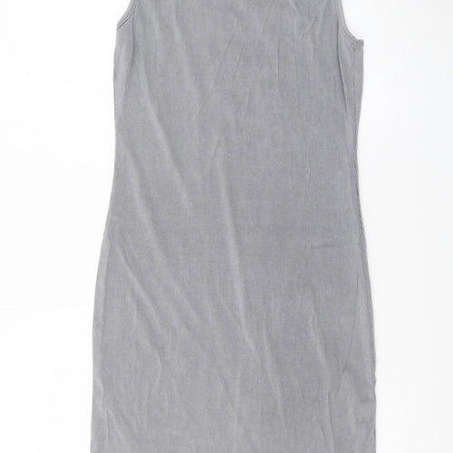 Boohoo Women Grey Sleeveless Bodycon Dress Size 18