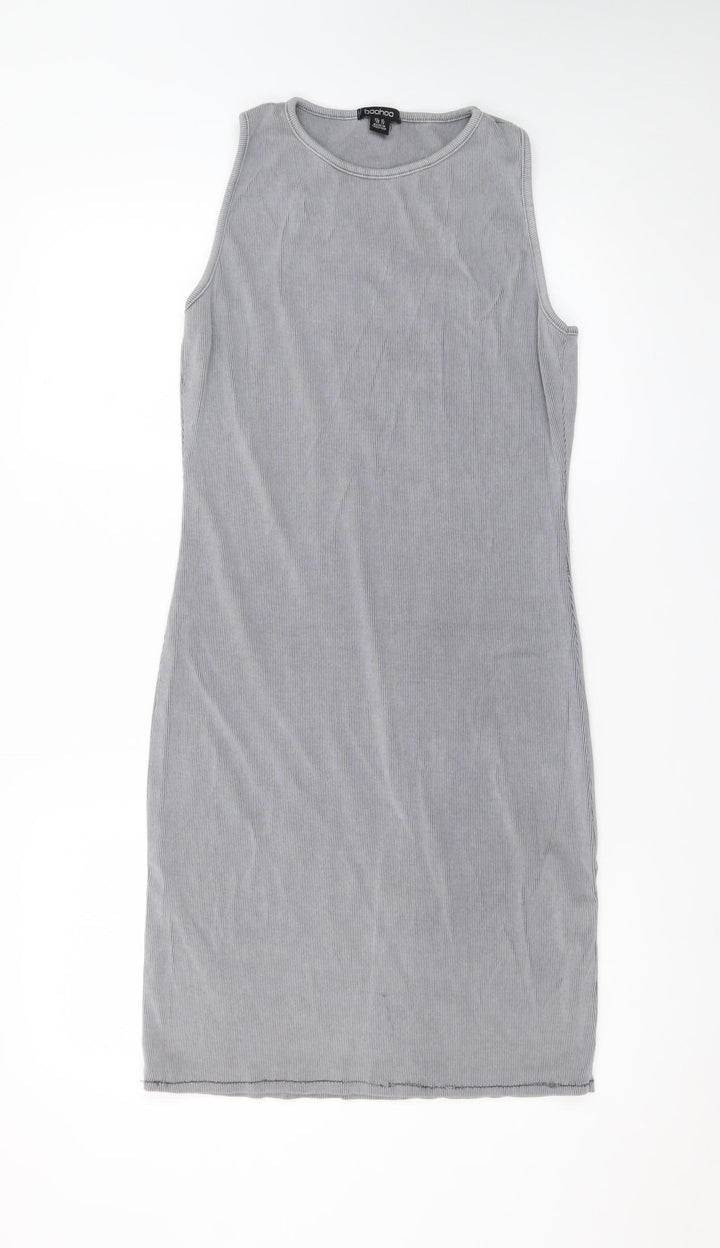 Boohoo Women Grey Sleeveless Bodycon Dress Size 18