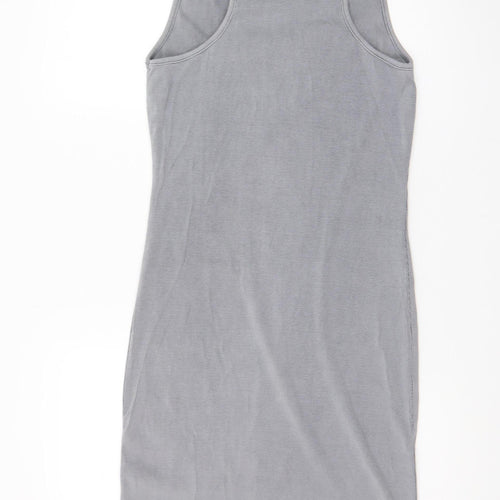 Boohoo Women Grey Sleeveless Bodycon Dress Size 18