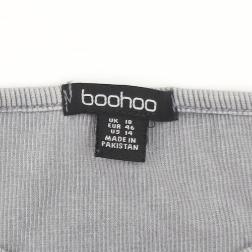 Boohoo Women Grey Sleeveless Bodycon Dress Size 18