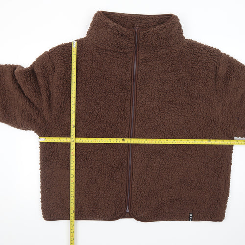 Online Home Shop Women's Brown Fleece Zip Jacket Size L