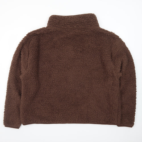 Online Home Shop Women's Brown Fleece Zip Jacket Size L