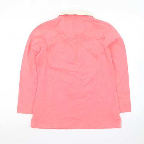 Weird Fish Women's Pink Long Sleeve Collared Polo Top Size 12
