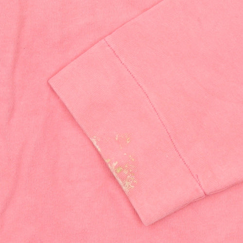 Weird Fish Women's Pink Long Sleeve Collared Polo Top Size 12